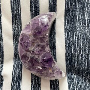 Amethyst Crystal Crescent Moon Decor